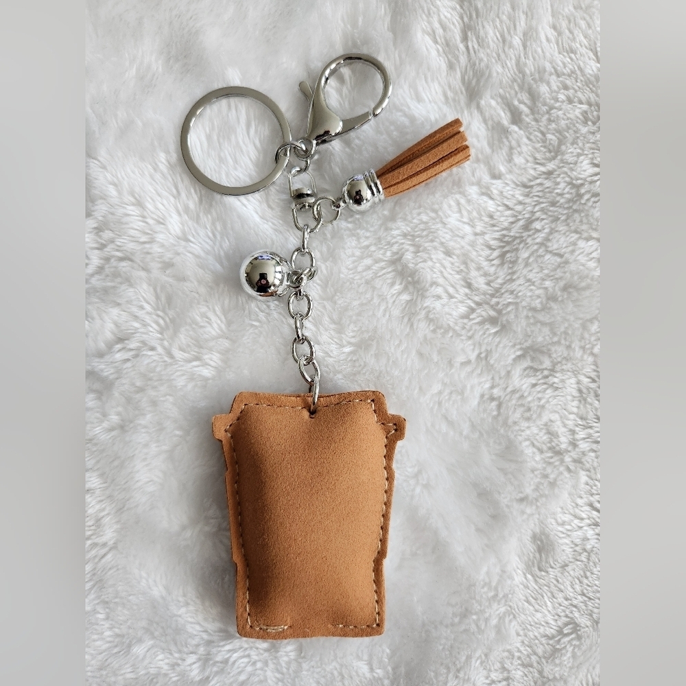 Coffee Cup Rhinestone Keychain Bag Charm - Picture 3 of 3